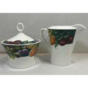 Mikasa Ultima+ Passion Fruit HK706 Creamer & Sugar Bowl Set – 1999 – EUC